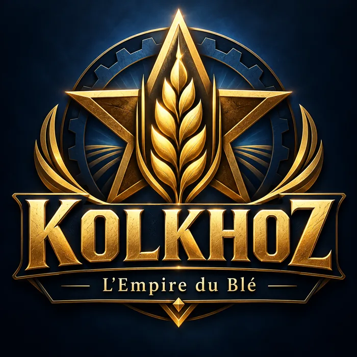 Emblème doré de Kolkhoz avec épi de blé